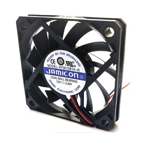 KF0610B1H-R, Вентилятор 12В DC, 4750об/мин., 0.598м3/мин, 60х60х10мм, подшипник качения, тип вывода - провод с разъемом