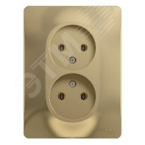 Розетка 2-м СП Glossa 16А IP20 без заземл. в сборе титан SE GSL000420