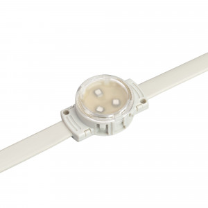 Модуль управляемый SPI-F3-D30 12V RGB-RAM-Auto (0.6W, IP68, 120 deg) 036831, Управляемый светодиодный модуль SPI, RGB, микросхема MT26803 (UCS1903 на контроллере), напряжение 12 В, мощность 0.6 Вт, 3 светодиодов SMD 3535, угол 120°. Создание медиафасадов, 30 шт на проводе, расстояние между центрами модулей 170 мм, длина провода ме