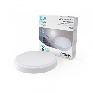 Светильник светодиодный HALL 15Вт 4000К IP40 1100лм d155х33мм ДБП круг настенно-потолочный с оптико-акустическим датчиком 193411215-OAS