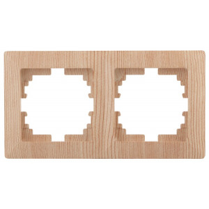 Рамка для розеток и выключателей Solo 4-502-11 на 2 поста, СУ, Solo, сосна Б0043416