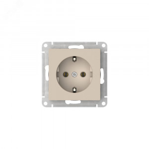 ATLASDESIGN РОЗЕТКА с заземлением, 16А, быстрозажимные клеммы, ПЕСОЧНЫЙ ATN001243S