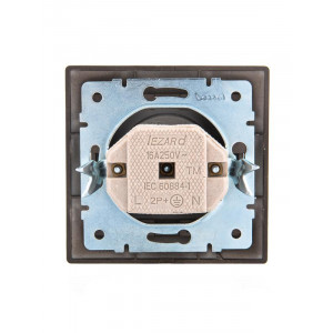 Розетка 1-м СП Mira 16А IP20 без заземл. со вставкой керамика черн. бархат 701-4242-121