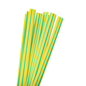 Термоусаживаемая трубка ТУТ нг 8/4 желто-зеленая в отрезках по 1м PROxima tut-8-yg-1m