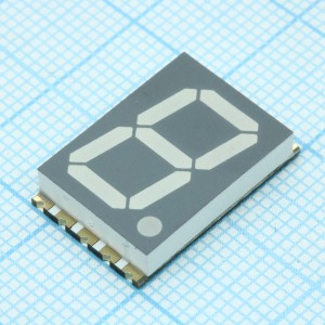KCSA56-105, 1 разрядный сегментный индикатор smd 14,22мм/красный/635нм/4.7-30мкд/ОА