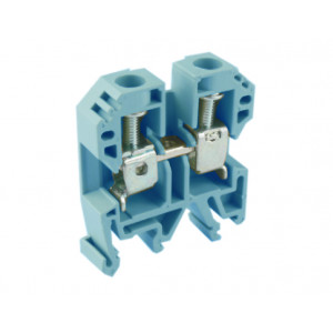 Проходная клемма USK-10(BU), Проходная клемма, тип фиксации провода: винтовой, номинальное сечение: 10 мм кв., 57A, 800V, ширина: 8 мм, цвет: синий, тип монтажа: DIN35