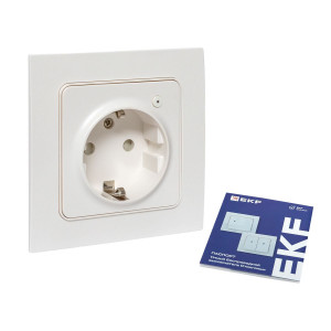Умная розетка Стокгольм 1-местная 16А белый Zigbee EKF Сonnect RCS-ST16-WD-ZB