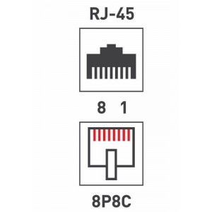 Джек компьютерный RJ45 (8P8C) кат.5E с экраном (уп.100шт) 05-1023