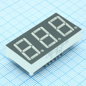 LTD5116F-20-PF, 3-х разрядный индикатор/14,22мм/красный/640нм/8-24мкд