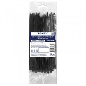 Хомут кабельный нейлоновый черн. 2.5х150 (уп.100шт) TKE-HNS-2.5-150-B/100