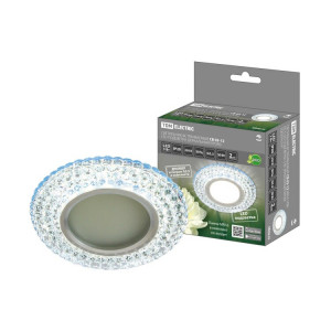 Светильник встраиваемый СВ 03-12 MR16 50Вт G5.3 LED подсветка 3 Вт зеркальный/хром SQ0359-0141