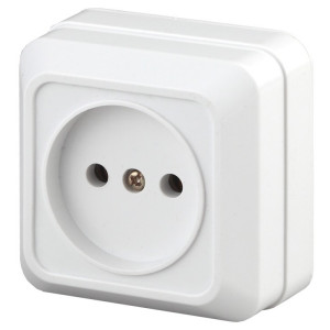 2-201-01 Розетка 2P, 16А-250В, IP20, ОУ, Quadro, белый (10/200/3600) Б0027646