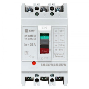 Автоматический выключатель ВА-99МL 63/ 20А 3P 15кА EKF Basic mccb99-63-20mi