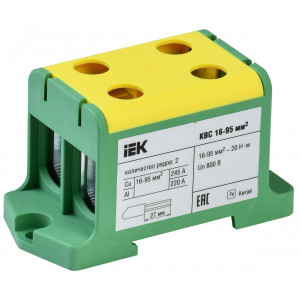 Клемма вводная силовая КВС 16-95 кв.мм. 2-рядная PE YZN23-095-K52