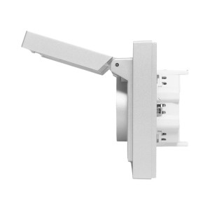 Механизм розетки двойной, 16А, IP44, с заземлением, со шторками, с рамкой, с крышками, алюминий Эпика EKF UP1-SOA-211-44