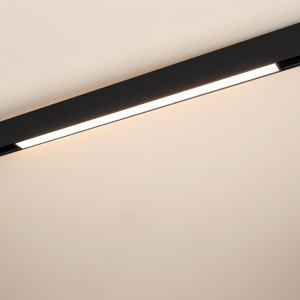 Светильник MAG-ORIENT-FLAT-L465-16W Warm3000 (BK, 80 deg, 48V) 033612, Светильник для магнитных треков MAG-ORIENT шириной 26 мм. Мощность 16 Вт, св. поток 780 лм, 48 лм/Вт, теплый 3000 K, CRI>90, угол 80°, напряжение питания 48 В. Черный прямоугольный корпус из металл, экран поликарбонат, степень защиты IP20. Размер: длина 4