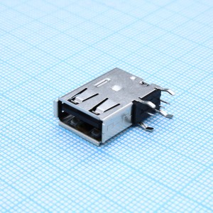 482040001, Разъем USB, Тип A, USB 2.0, розетка угловая, 4 контакта лоток