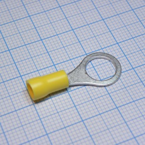 RV1.25-8  Yellow, наконечник кабельный кольцевой с изоляцией d=8.4мм, сеч. пров.0.5-1.5мм2