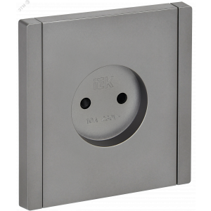 FORTE&PIANO Розетка 1-местная без заземления с защитными шторками винтовое крепление 10А FP517 сталь IEK FP-R13-10-K46