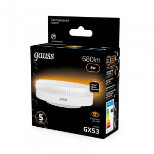 Лампа светодиодная Black 8Вт таблетка 3000К тепл. бел. GX53 680лм 108008108