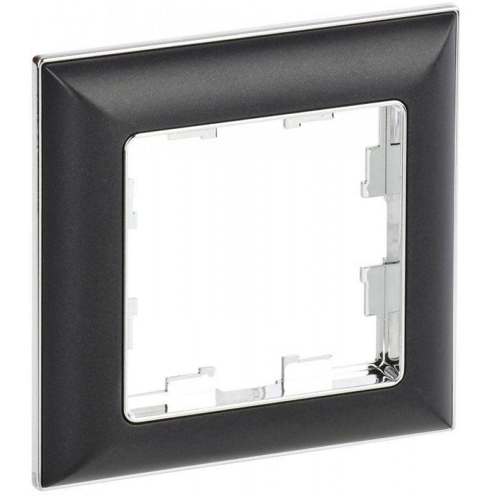 Изображение товара Рамка 1-м BRITE BR-M12-12-2-К23 хром/черн для электросчетчиков и щитов