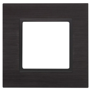 14-5201-05 Рамка на 1 пост, металл, Elegance, чёрный+антр (10/50/1500) Б0034543