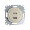 Розетка USB 2-м СП Florence 16А IP20 с подсветкой механизм беж. (1E10351301) 2260090