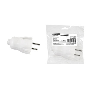 Вилка б/з белая 6А 250В серии " Народная" SQ1806-0401