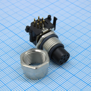 MSAS-08PFFR-SF7003, Разъём круглый метрический M12 8 контактов