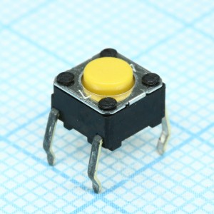 B3F1002, Кнопка тактильная 6*6 h=4.3мм (3.4мм+толкатель 0.9мм) 1.47N 0,05A 24В 1000000циклов