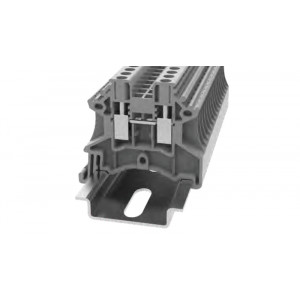 Проходная клемма DC4-Cu-01P-11, Проходная клемма, тип фиксации провода: винтовой, номинальное сечение: 4 мм кв., 32A, 1000V, ширина: 6,1 мм, цвет: серый, тип монтажа: DIN35, зажимная клетка: сталь,