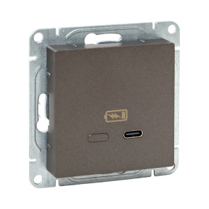 Механизм розетки USB-С, быстрая, мокко Эпика EKF UP1-SOM-USBCF