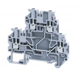Этажная клемма CYDL2.5(I.S), Этажная клемма, 2 этажа, межэтажное соединение, тип фиксации провода: винтовой, номинальное сечение: 2,5 мм кв., 24A, 500V, ширина: 5 мм, цвет: серый, тип монтажа: DIN35