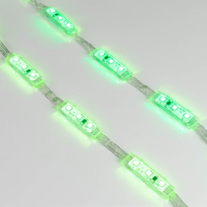 Модуль управляемый DMX-B3 12V RGB (0.72W, IP68, 140 deg) 036773, Управляемый светодиодный модуль DMX, RGB, микросхема DMX512 (UCS512), напряжение 12 В, мощность 0.72 Вт, 3 светодиода SMD 5060, угол 140°. Создание медиафасадов, 20 шт на проводе, расстояние между центрами модулей 100 мм, длина провода между модулями 40 м