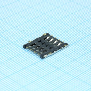 115R-BCA0, Сокет Micro SIM карты 8 выводов петлевой
