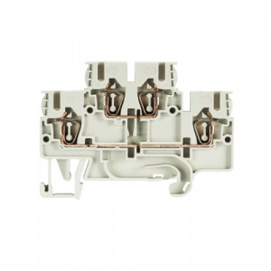 Этажная клемма WKFN 2,5 E-K, Этажная клемма, 2 этажа, тип фиксации провода: пружинный, номинальное сечение: 2,5 мм кв., 24A, 500V, ширина: 5 мм, цвет: серый, тип монтажа: DIN35