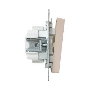 Механизм выключателя, одноклавишный, проходной, кремовый Эпика EKF UP1-SWI-11