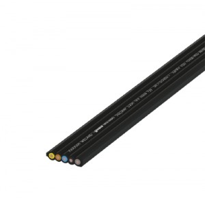Кабель плоский 5G2,5MMІ HF BLACK TYP E, Плоский кабель 5 полюсов, серия gesis NRG, сечение: 5х2,5 мм кв., материал изоляции: halogen-free, цвет: черный