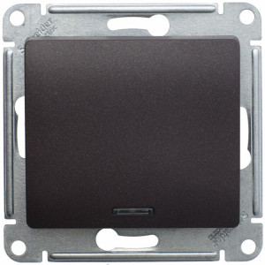 GLOSSA 1-клавишный ПЕРЕКЛЮЧАТЕЛЬ с подсветкой, сх.6а,10АХ, механизам, ШОКОЛАД GSL000863