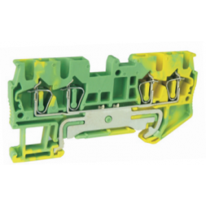 Заземляющая клемма UJ5-2.5/2X2JD, Заземляющая клемма, 4 точки подключения, тип фиксации провода: пружинный, номинальное сечение: 2,5 мм кв., ширина: 5,2 мм, цвет: желто-зеленый, тип монтажа: DIN35