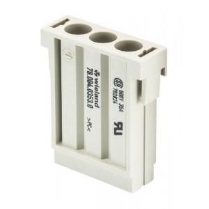 Розеточная контактная вставка 78.004.0353.0, Розеточная контактная вставка, обжимная фиксация, 3 полюса, типоразмер FLEX, 630V, 40A, (обжимные контакты поставляются отдельно)