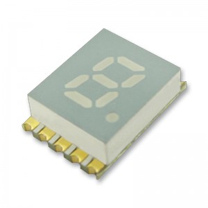 KCSA02-102, 1 разрядный сегментный индикатор smd 5,08мм/зеленый/568нм/1.9-10мкд/ОА