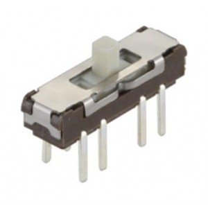 SSSS223600, Переключатель движковый вертикальный две группы (ON-ON-ON), 0.3A 6VDC, высота движка 2мм, 10000циклов