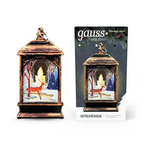 Фонарь новогодний светодиодный "Олененок" серия Holiday, 0,1W, тёплый свет, бронзовый, батарейки в комплекте, 1/100 HL031