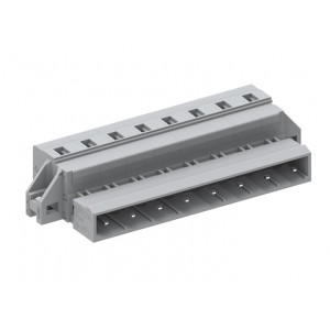 Вилочный разъем на кабель 475402/010, Вилочный разъем, прямой, на кабель, шаг: 7.5 мм, 2 полюса, фиксация провода пружинная, исполнение: с монтажными фланцами, 500V, 16A, цвет: серый