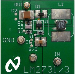 LM2731XEVAL/NOPB, Средства разработки интегральных схем (ИС) управления питанием LM2731 Eval Brd