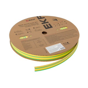 Термоусаживаемая трубка ТУТ нг 20/10 жел-зел рулон PROxima tut-20-yg