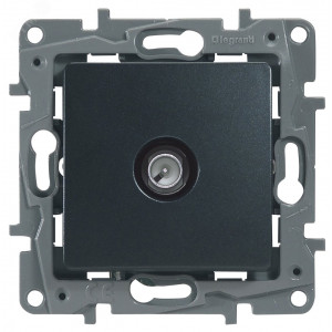 Розетка телевизионная оконечная TV СП Etika 5дБ 5-862МГц механизм антрацит Leg 672665