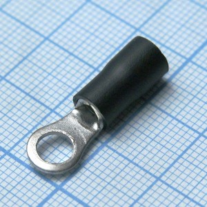 RV3.5-5S  Black, наконечник кабельный кольцевой с изоляцией d=5.3мм, сеч. пров.2.5-4.0мм2