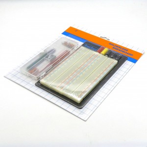 Плата макетная б/пайки ZY-204 (+J), плата макетная без пайки на 1660 точек с набором перемычек и с клеммами питания